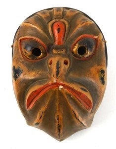 Ceremonial Japanese Mask w beaked face