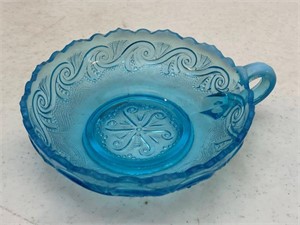 Antique Blue Pressed Glass Punch Cup