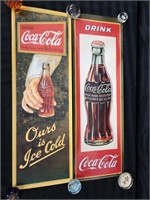 Two Coca-Cola posters.  35.25 in x 12 in
