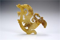 CALCIFIED WHITE JADE DRAGON PLAQUE FRAGMENT