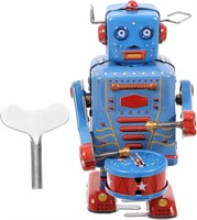 NEW Clockwork Wind-Up Drumming Robot Toy