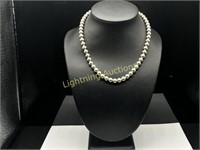 STERLING SILVER BEAD NECKLACE
