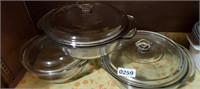 (3) GLASS BOWLS WITH LIDS