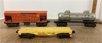 3 Lionel train cars