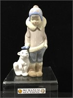 Lladro Eskimo Boy and Polar Bear with original