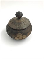 HAND CARVED CONTAINER FROM HAITI