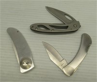 (3) Stainless steel folding knives including