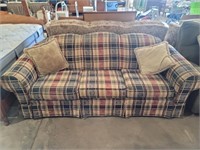 Broyhill - Plaid Style Sofa W/Throw Pillows