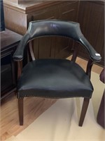 LEATHER OFFICE CHAIR W/ TACK ACCENT