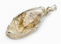 Natural Amber Pendant 925 silver