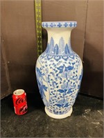 Chinoiserie Cobalt Blue porcelain Phoenix Vase