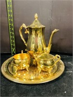 International Gold Plated Coffee/ Tea Set