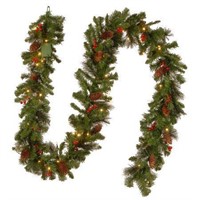 9 Ft. Crestwood Spruce Garland with Battery Operat