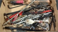 Lot of drillbits blades and miscellaneous tools