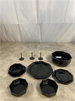 Arcoroc black dishes, marked France And Luminarc