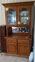 Oak hutch with mirror back / lighted