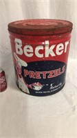 5 gallon Becker pretzels can