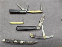 6 pocket knives.  Jet-Aer, Sheffield,  Solingen