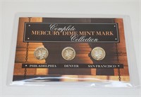 Silver Mercury Dimes Mint Mark Collection