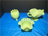 FENTON. 3 pieces. Shown with and without black