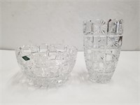 Pressed Glass Shannon Crystal Bowl And Pitchers