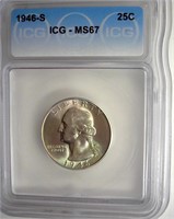 1946-S Quarter ICG MS67 LISTS $275