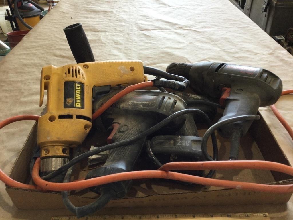 Electric drill lot-Dewalt,Craftsman, & Misc.