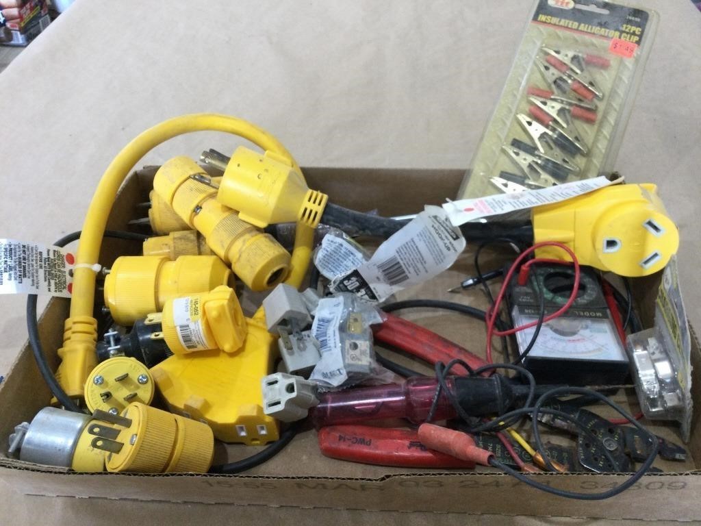 Assorted electrical lot w/ plug-in adapters