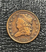 US 1829-P Classic Head Half Cent Penny