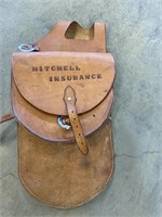 Pr of Leather Saddle Bags & Canvas Horn Bag