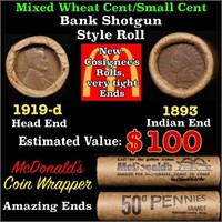 Lincoln Wheat Cent 1c Mixed Roll Orig Brandt McDon