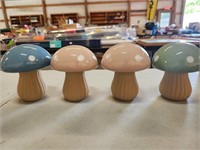 (4) Ceramic Mushrooms
