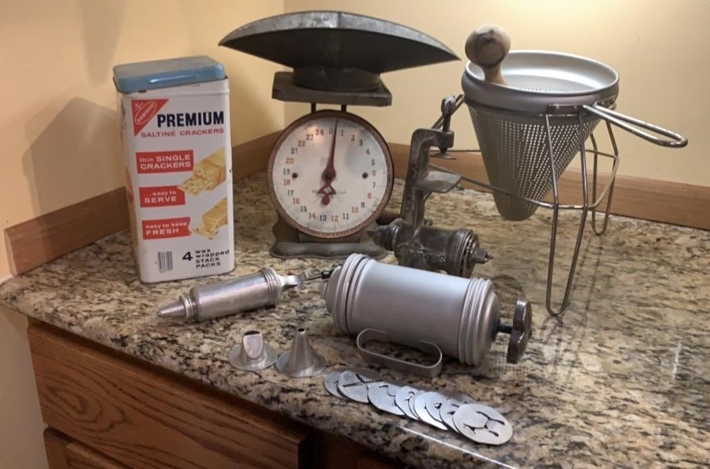 Vintage Jersey Scale and Shapleigh Meat Grinder