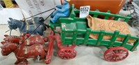 cast iron horse & wagon