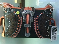 BLACK & CORAL CONCEAL CARRY PURSE