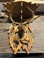 Wood Carved Deer Shelf - Needs Repair (living
