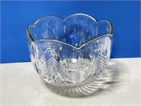 Glass Bowl with Gold Rim