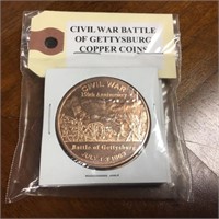 Gettysburg copper coin