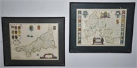 2 pcs Great Britian & Cornwall Maps (Prints)