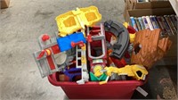 Tote full of Fisher price train station