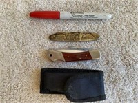 (2X) POCKET KNIVES - STAINLESS - 1 IN CASE