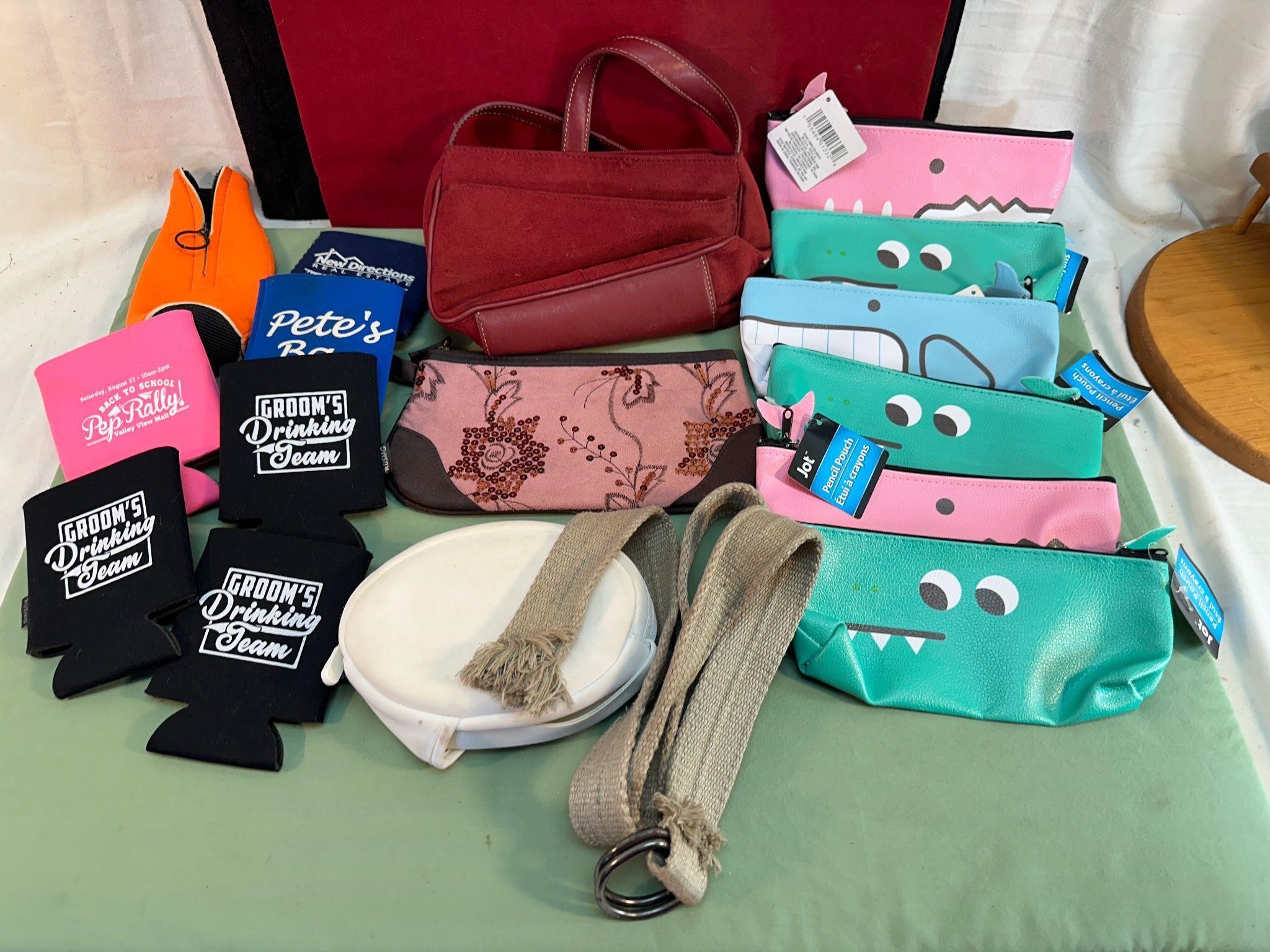 LOT OF PURSES, WALLETS & KOOZIES