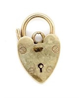 9ct gold heart padlock clasp