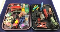 Two Trays Of Vintage Toy Vehicles Including
