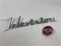 Television and RCA metal logos
