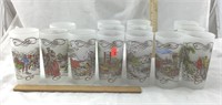 14 Currier and Ives Glasses