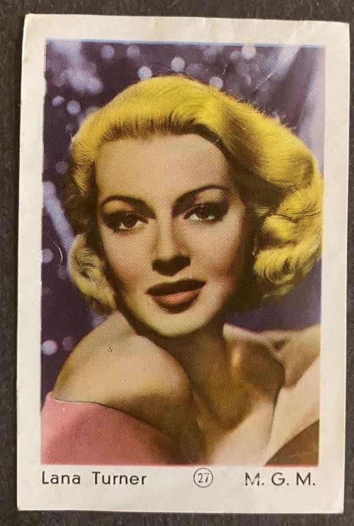 LANA TURNER: Antique Gum Card (1958)