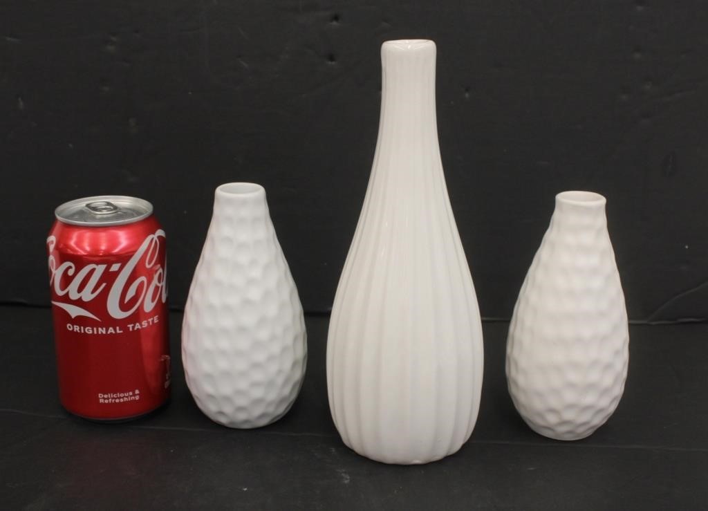 3 Nice White Vases