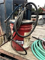 Red Plastic Grease Pail c/w Lincoln Grease Pump