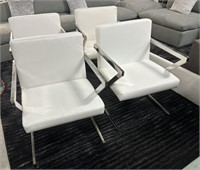 Modern Modani Co. White/Chrome Dining Chairs set 4